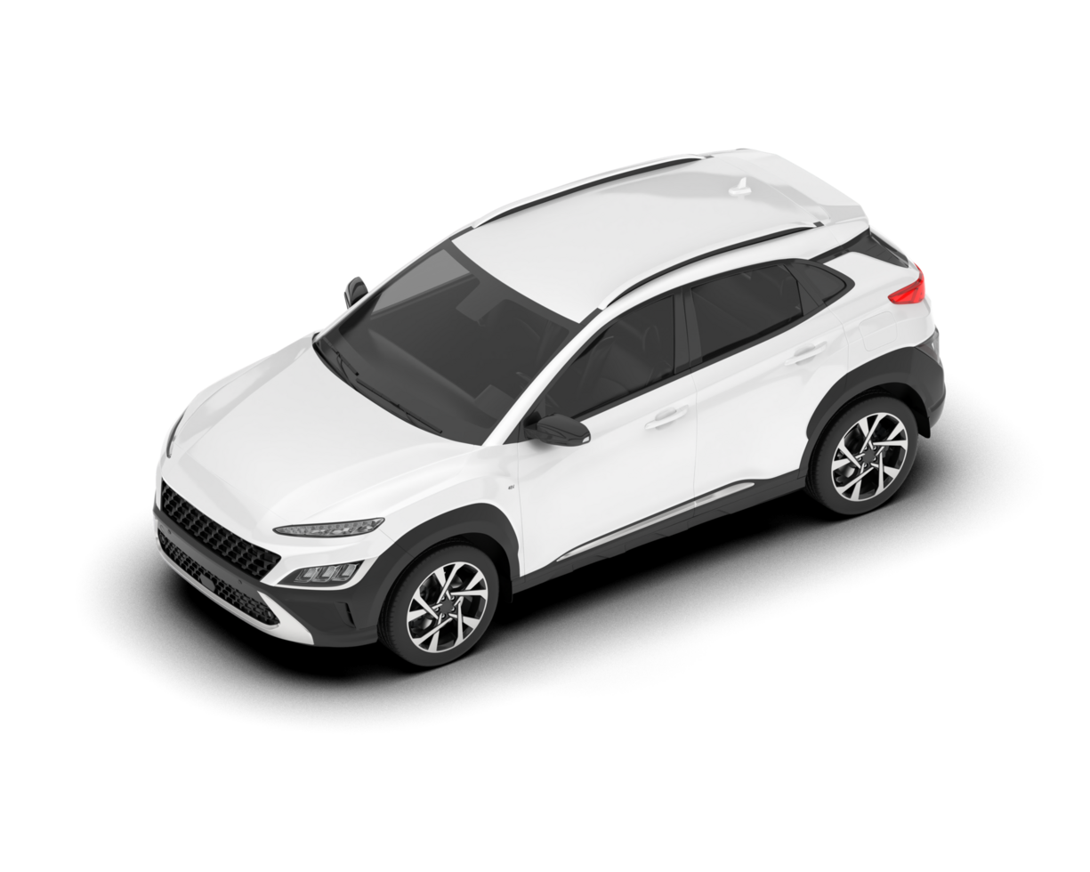 White SUV on transparent background. 3d rendering - illustration png