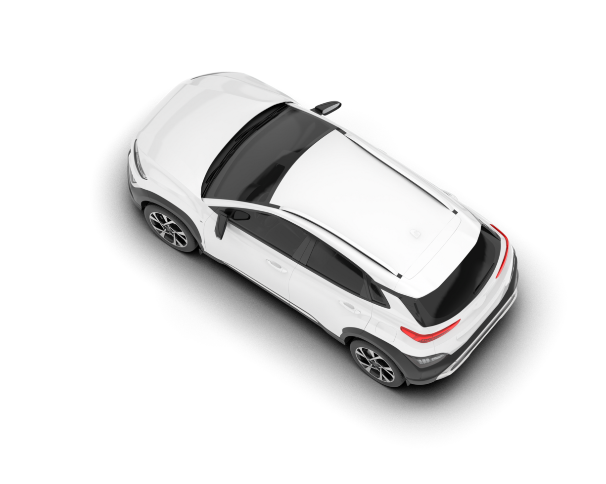 White SUV on transparent background. 3d rendering - illustration png