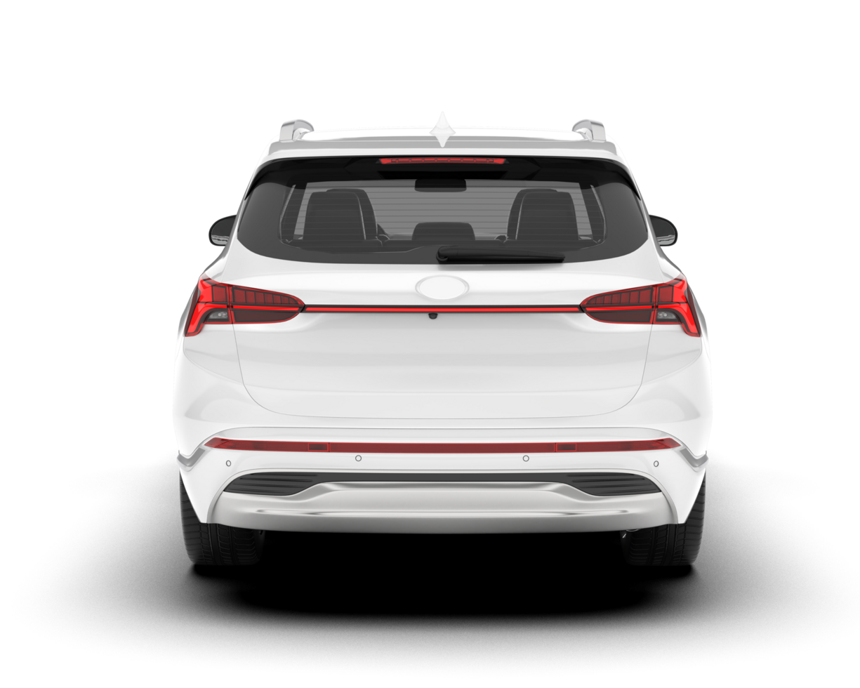 White SUV on transparent background. 3d rendering - illustration png