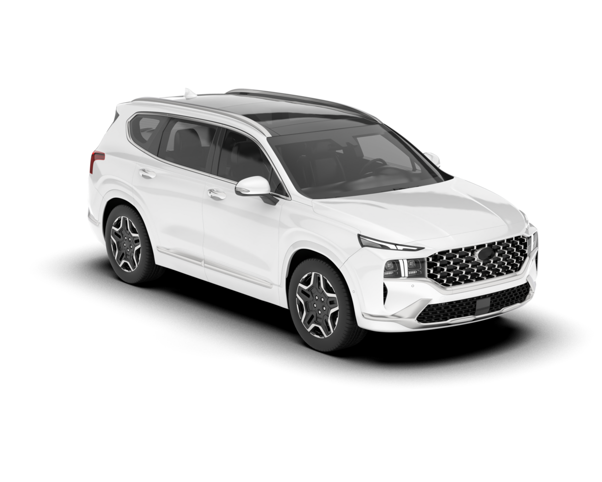 White SUV on transparent background. 3d rendering - illustration png