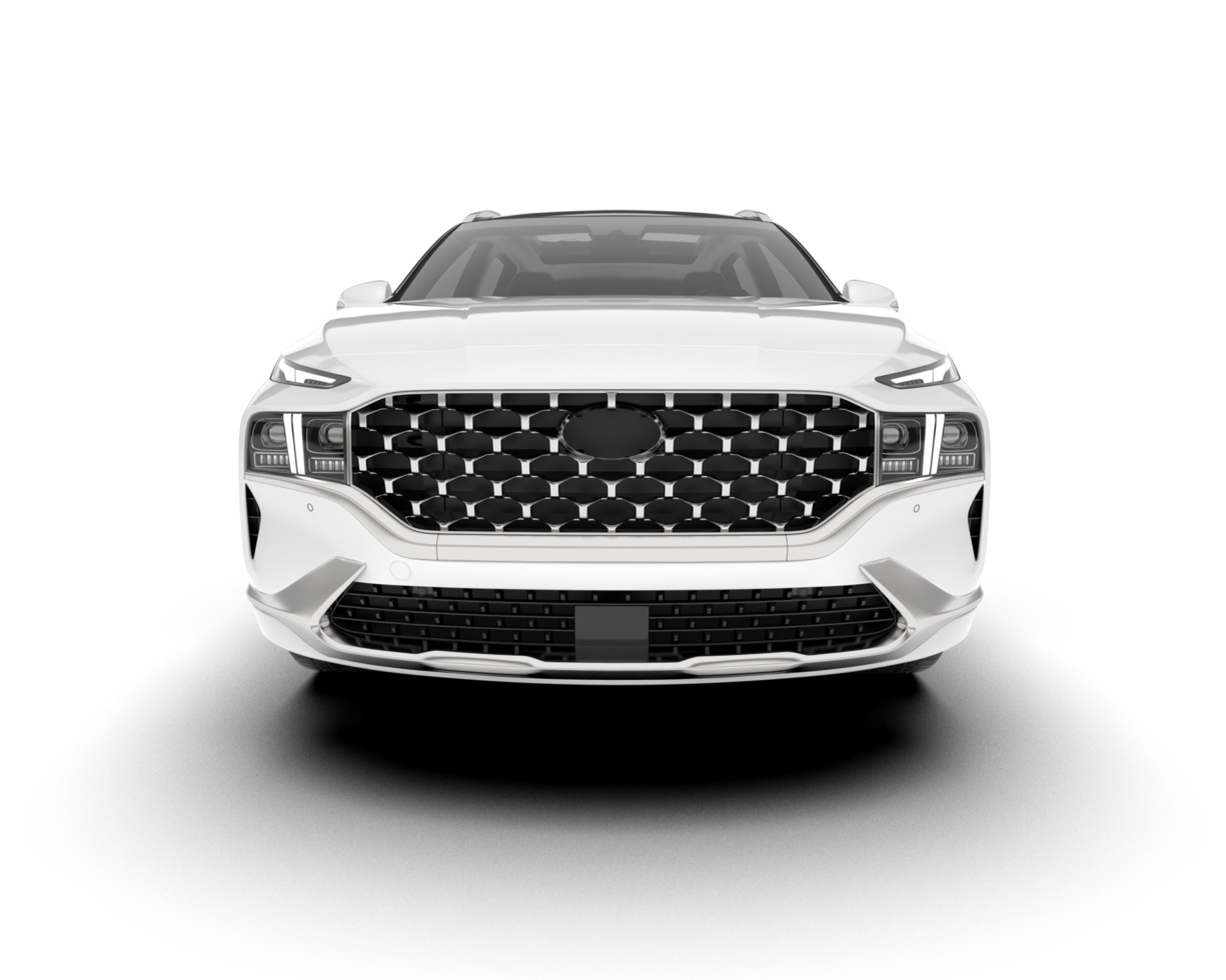 White SUV on transparent background. 3d rendering - illustration png