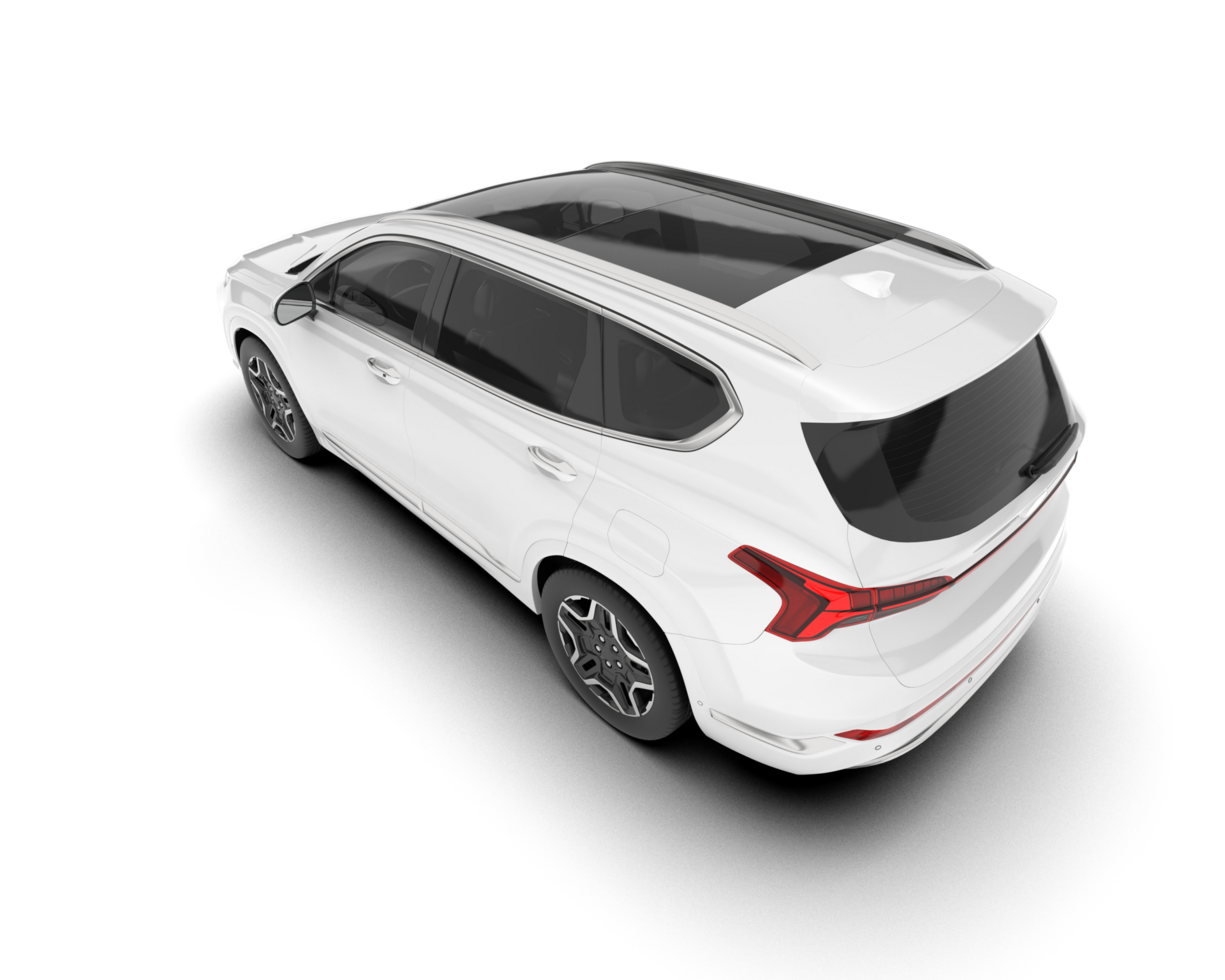 White SUV on transparent background. 3d rendering - illustration png
