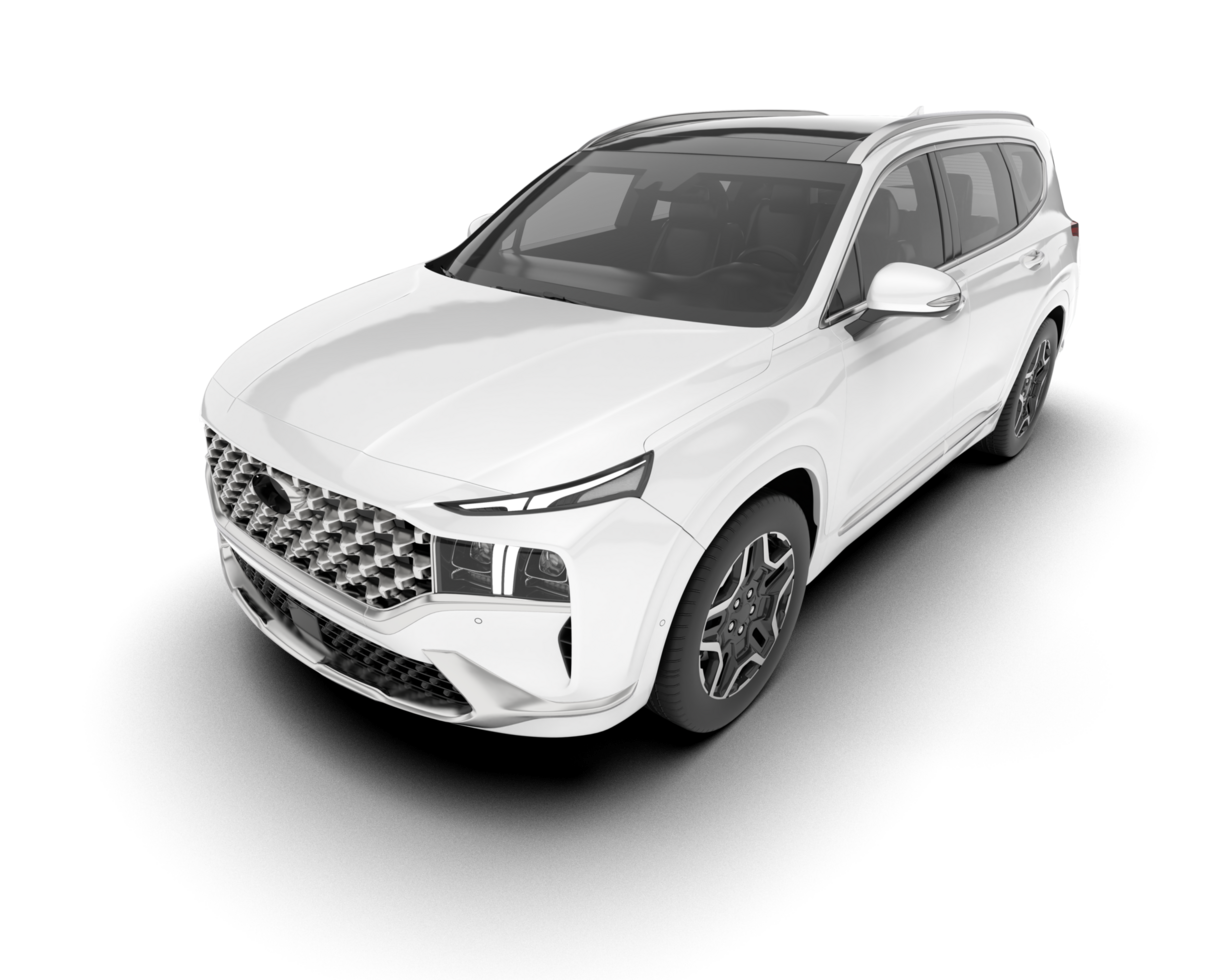 White SUV on transparent background. 3d rendering - illustration png