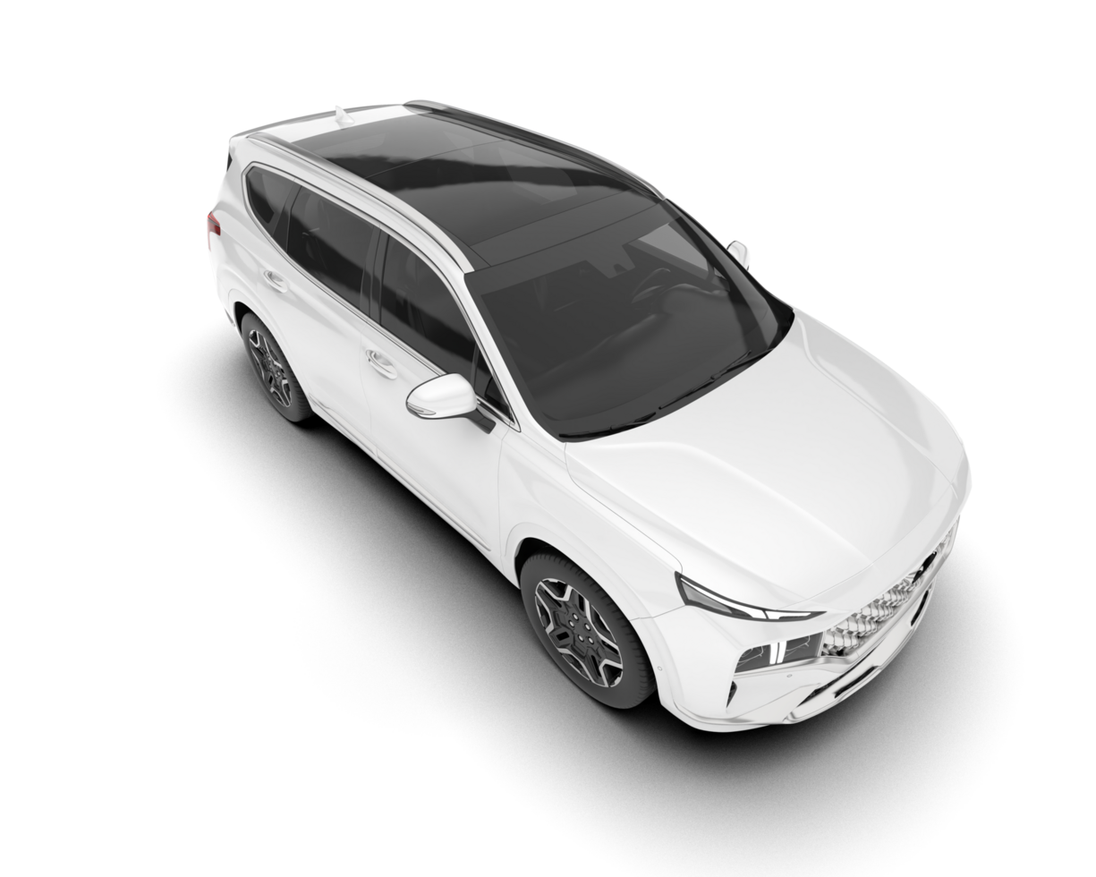 White SUV on transparent background. 3d rendering - illustration png