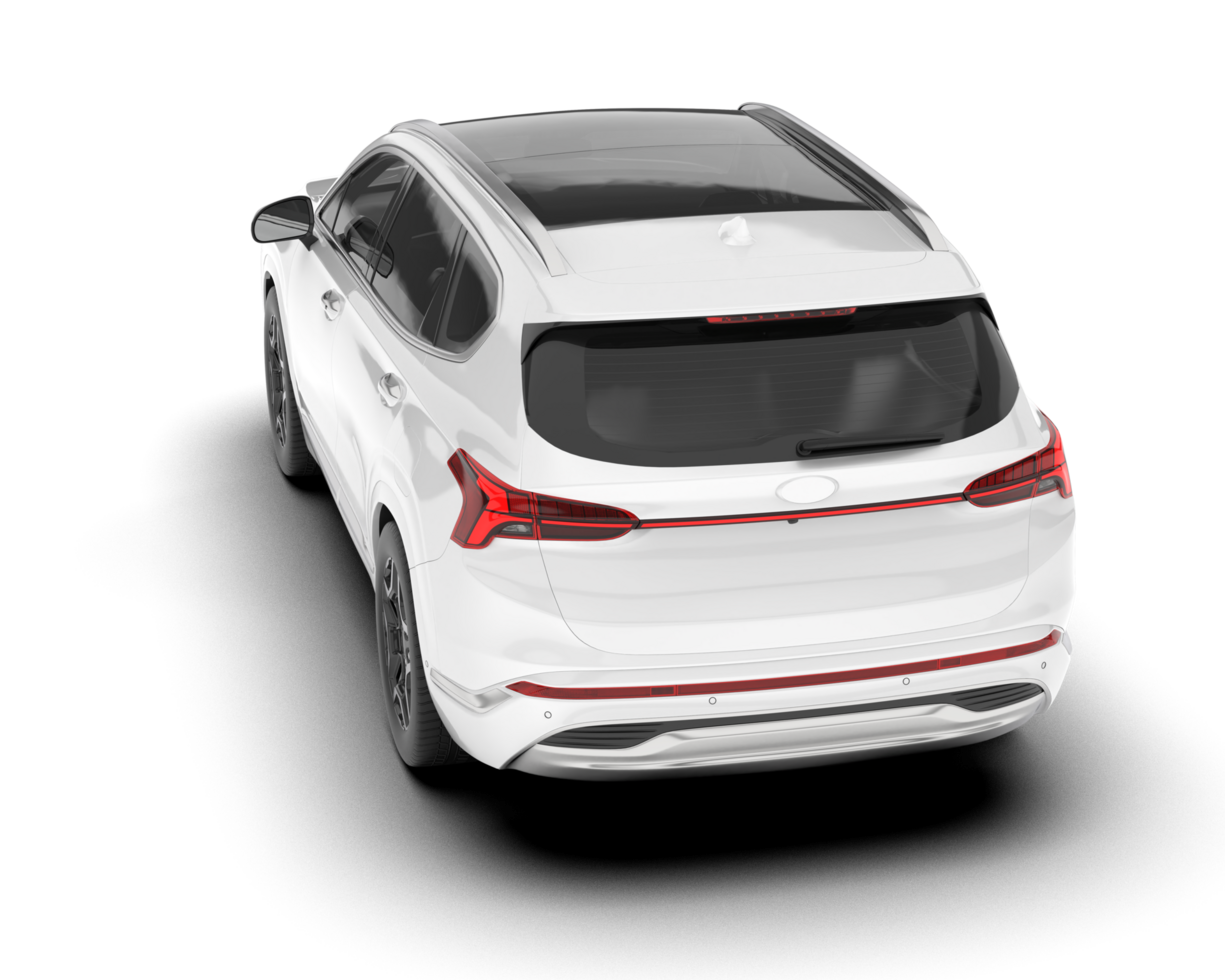 White SUV on transparent background. 3d rendering - illustration png
