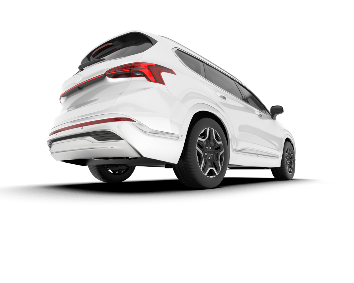 White SUV on transparent background. 3d rendering - illustration png