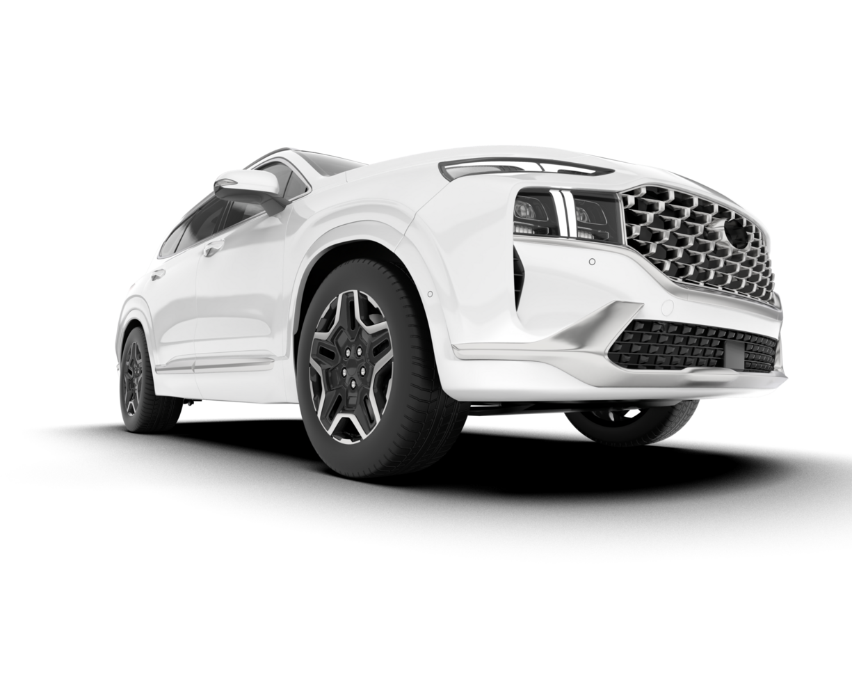 White SUV on transparent background. 3d rendering - illustration png