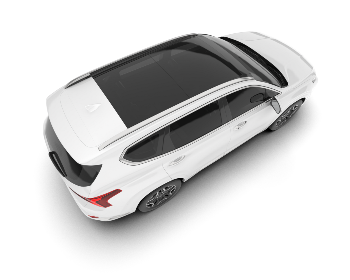 White SUV on transparent background. 3d rendering - illustration png