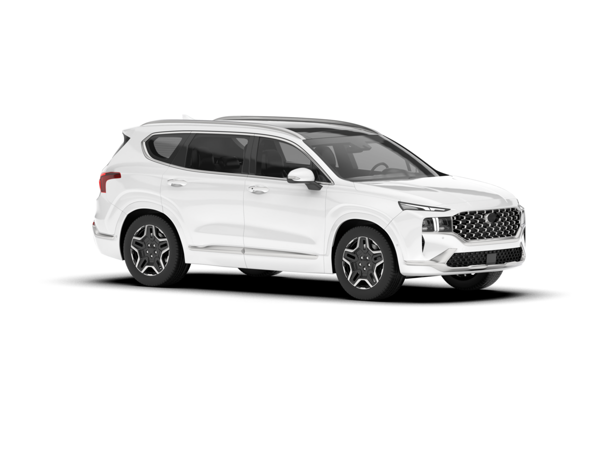 White SUV on transparent background. 3d rendering - illustration png