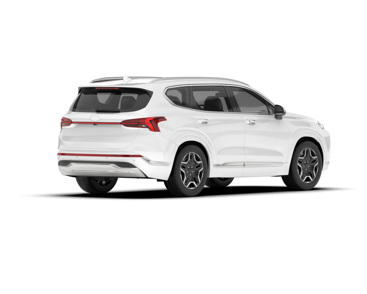 White SUV on transparent background. 3d rendering - illustration png