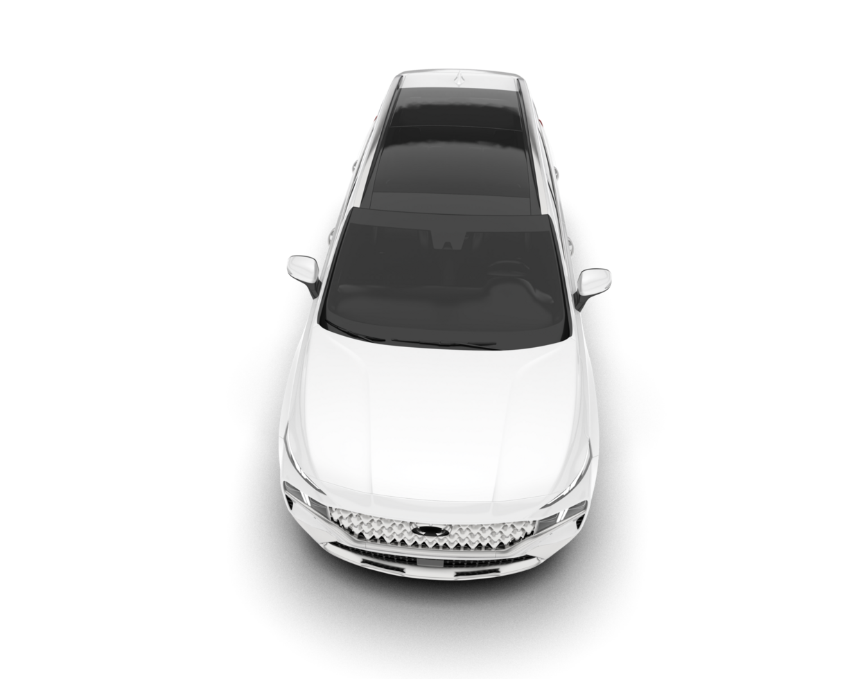 White SUV on transparent background. 3d rendering - illustration png