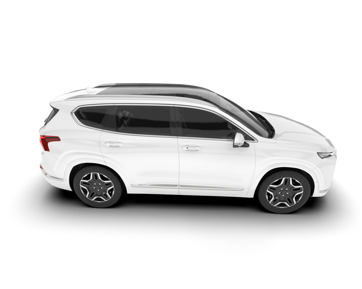 White SUV on transparent background. 3d rendering - illustration png
