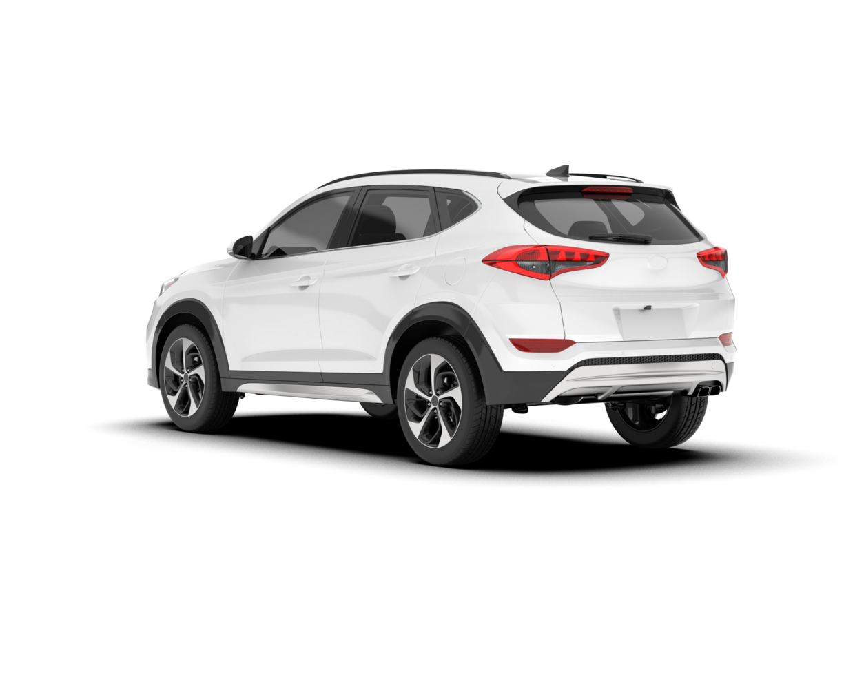White SUV on transparent background. 3d rendering - illustration png