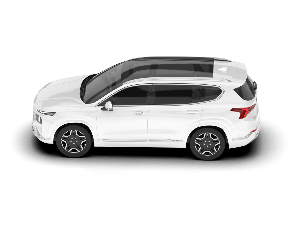 White SUV on transparent background. 3d rendering - illustration png