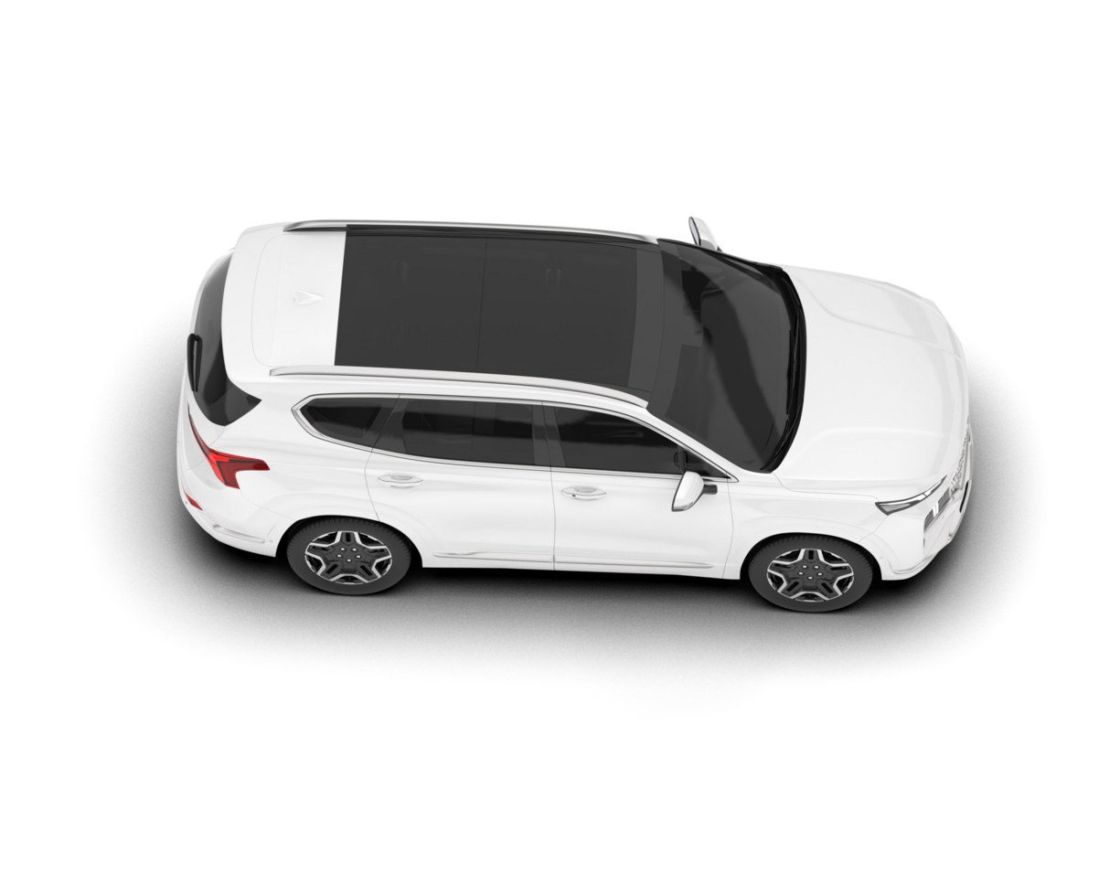 White SUV on transparent background. 3d rendering - illustration png