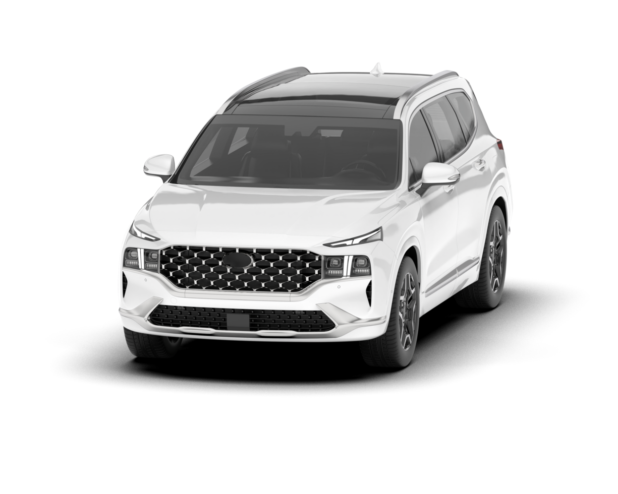 White SUV on transparent background. 3d rendering - illustration png