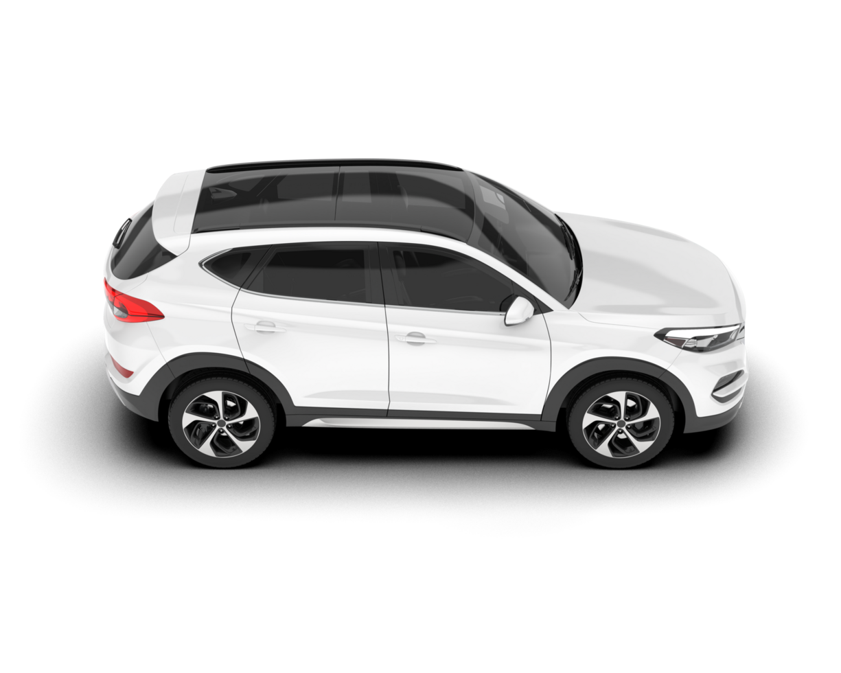 White SUV on transparent background. 3d rendering - illustration png