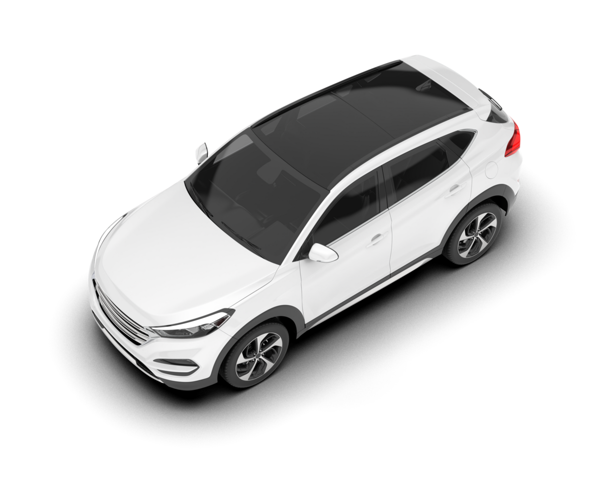 White SUV on transparent background. 3d rendering - illustration png