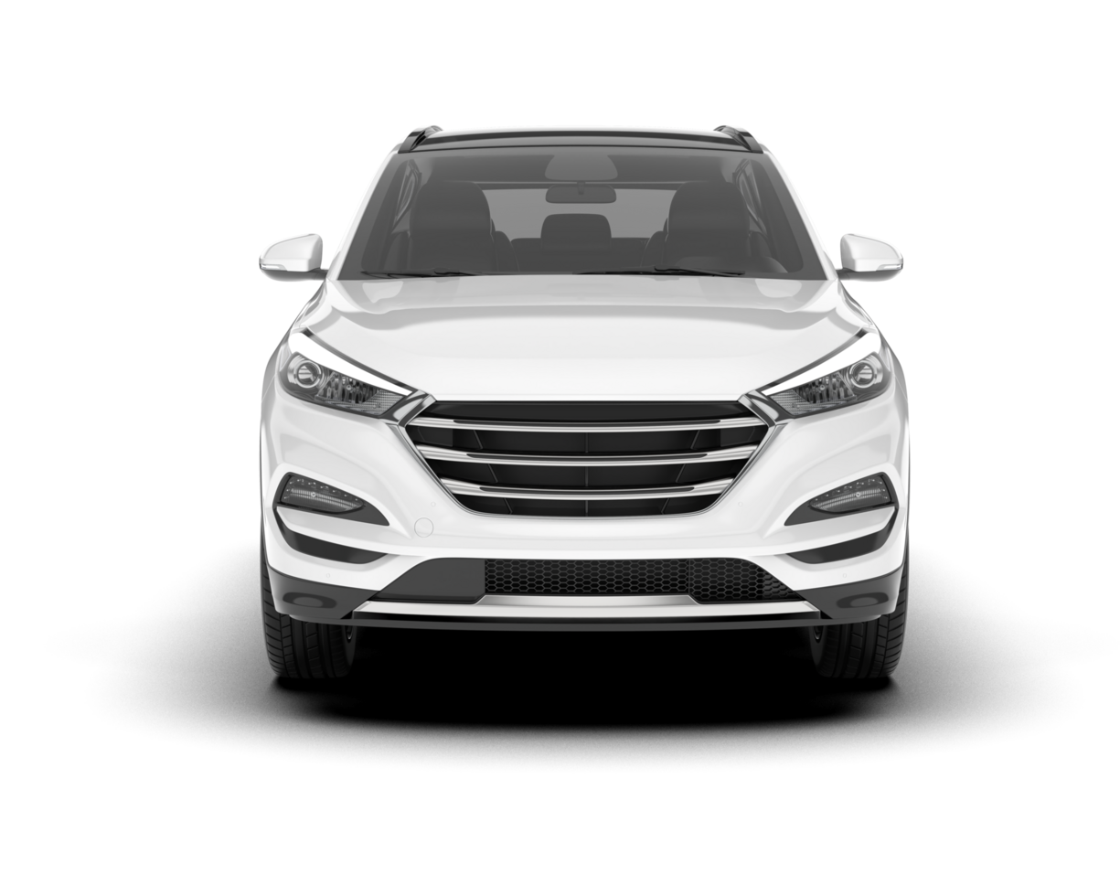 White SUV on transparent background. 3d rendering - illustration png