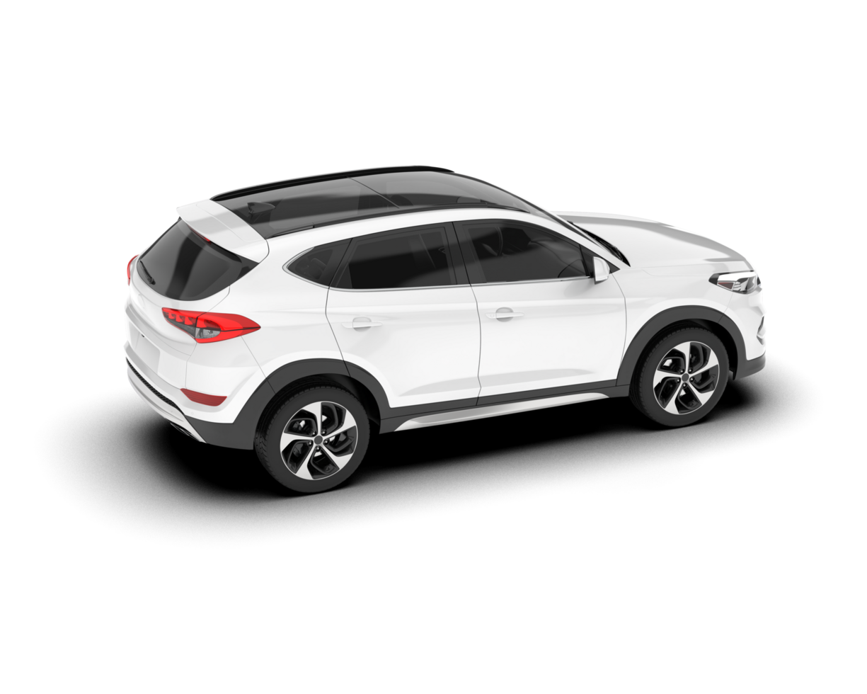 White SUV on transparent background. 3d rendering - illustration png