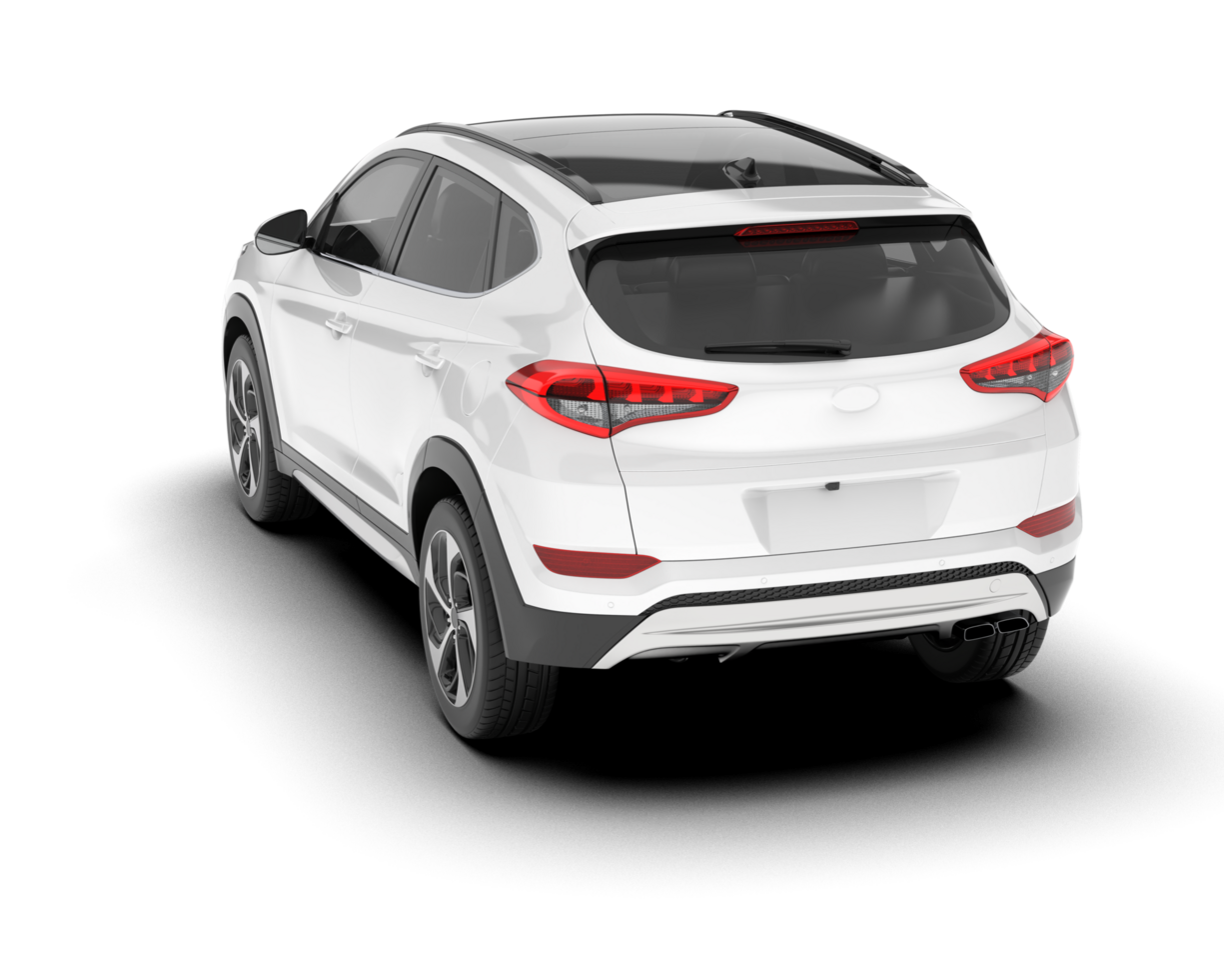 White SUV on transparent background. 3d rendering - illustration png