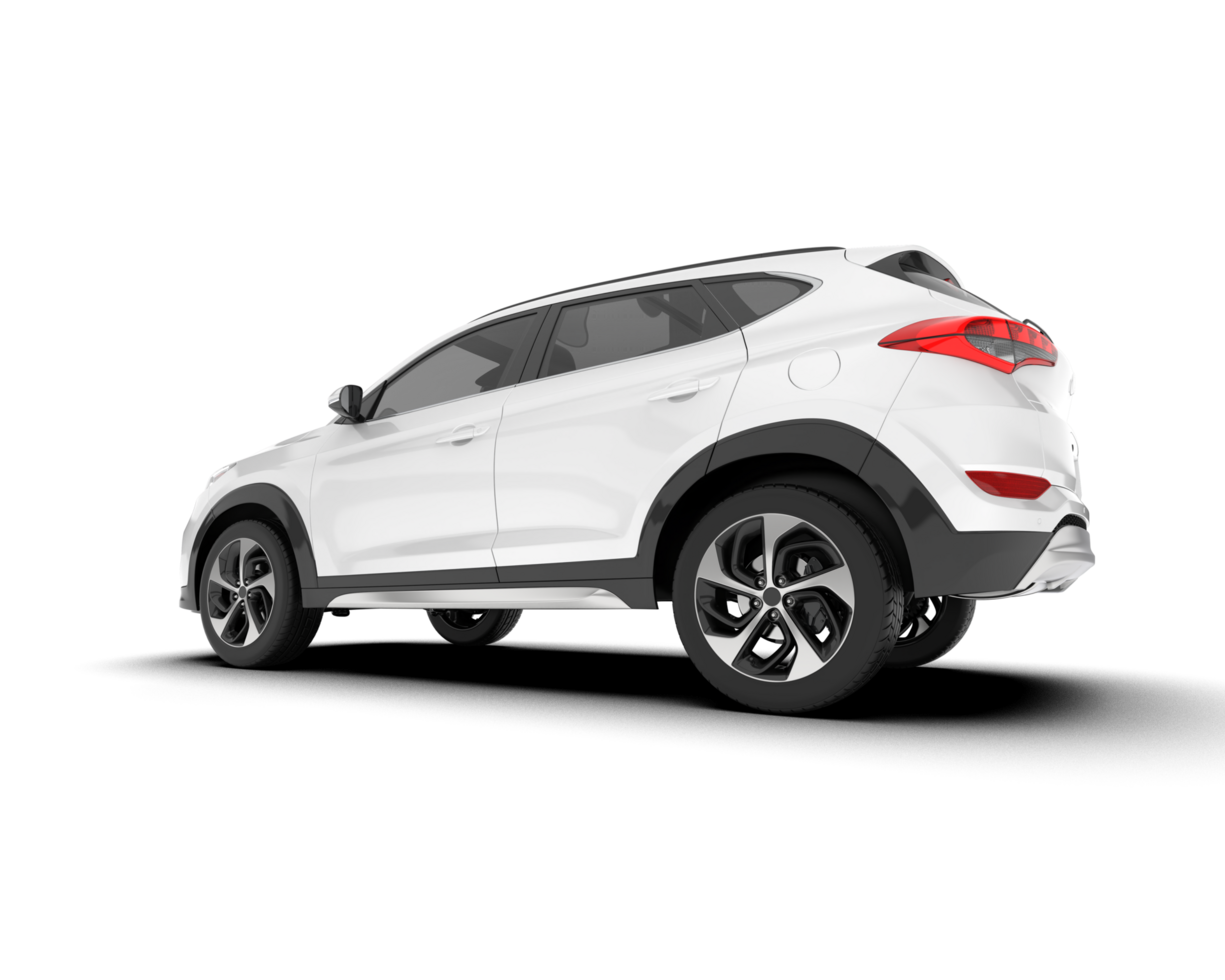 White SUV on transparent background. 3d rendering - illustration png