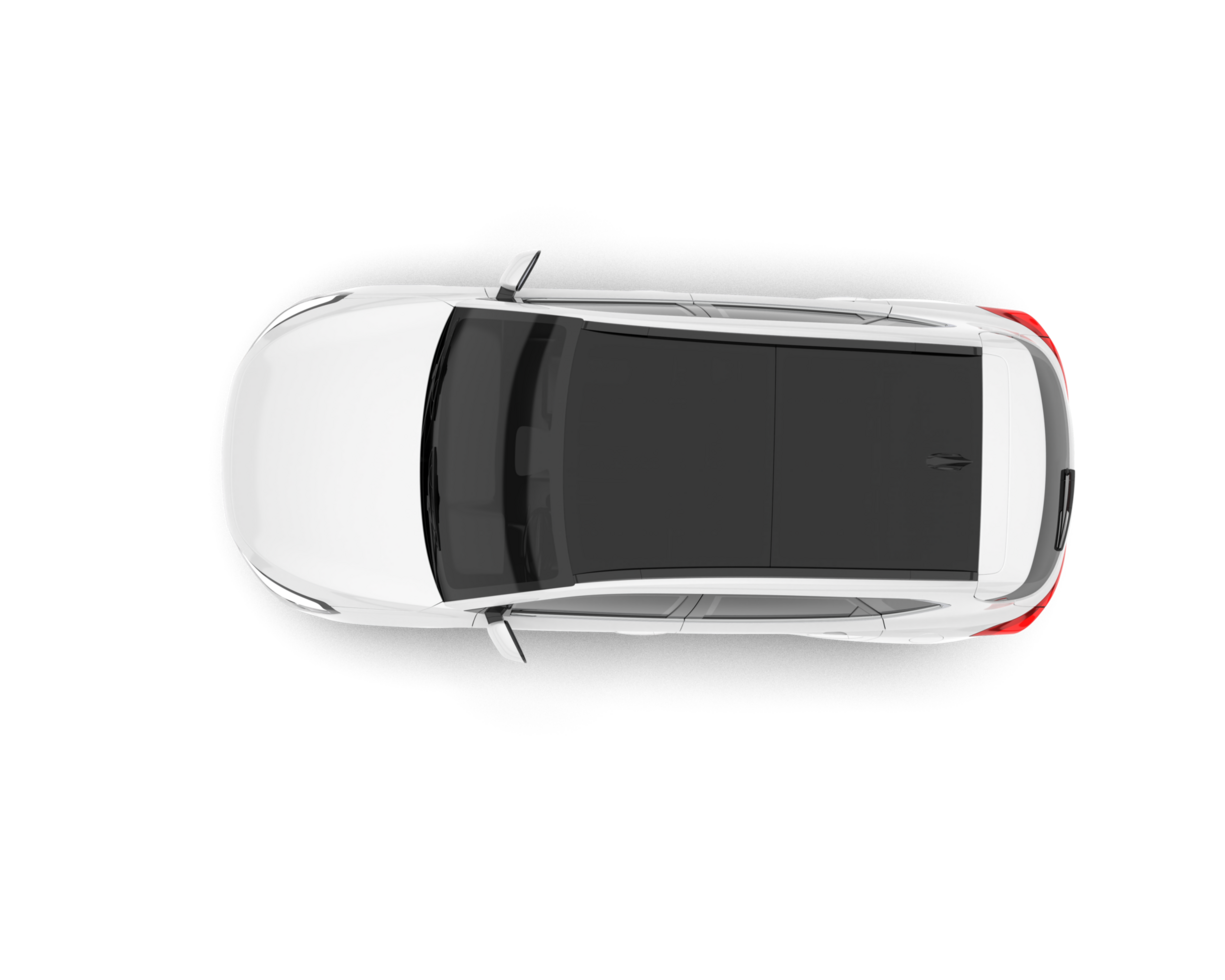 White SUV on transparent background. 3d rendering - illustration png