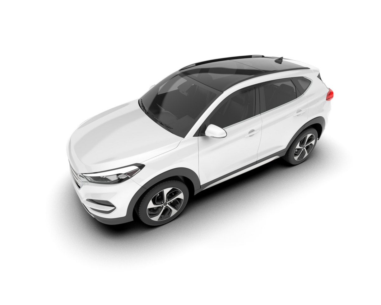 White SUV on transparent background. 3d rendering - illustration png