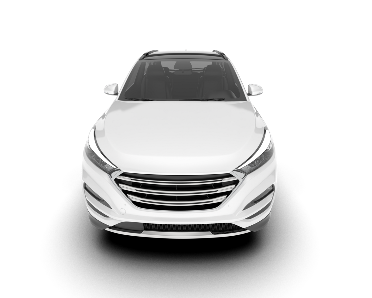 White SUV on transparent background. 3d rendering - illustration png