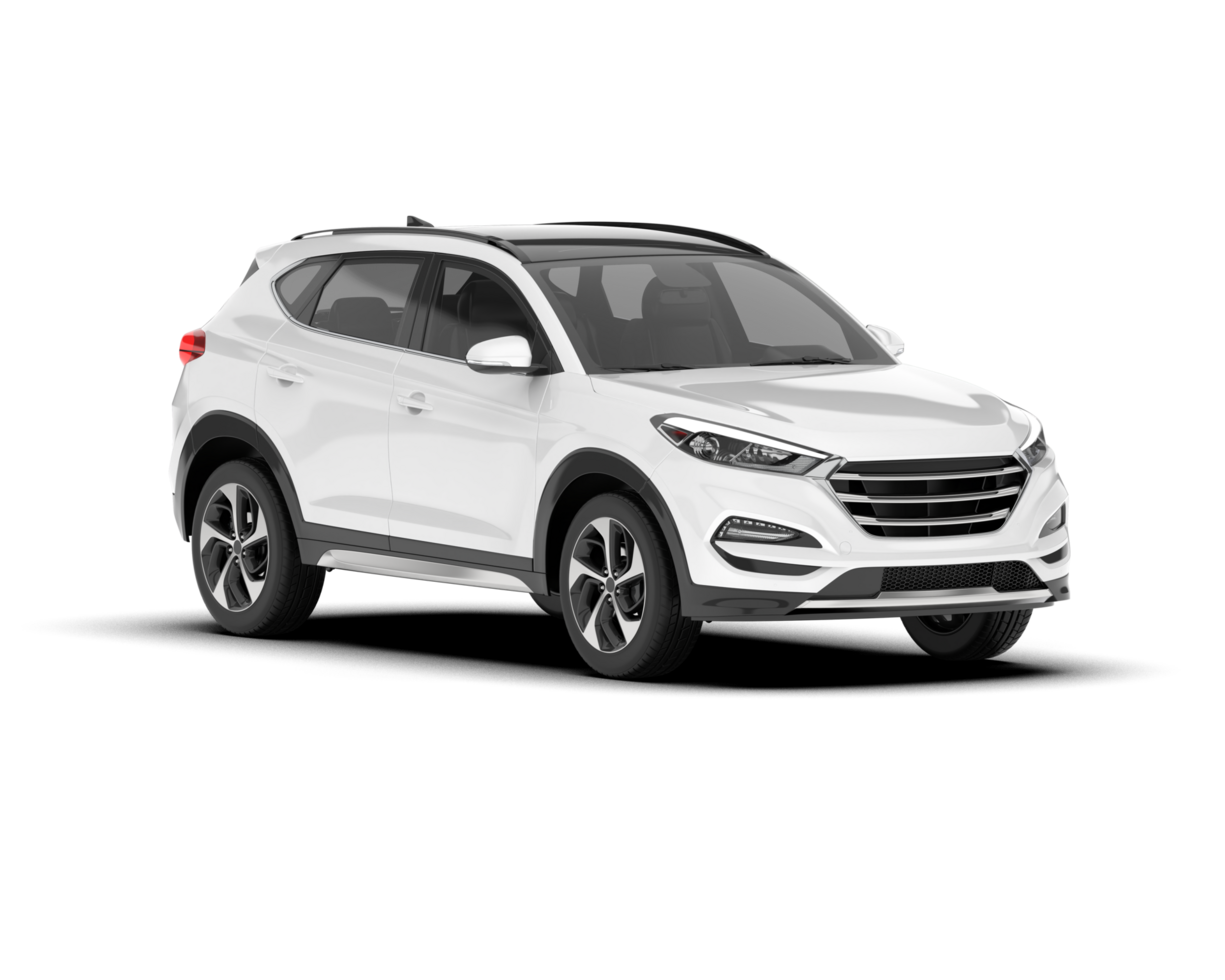 White SUV on transparent background. 3d rendering - illustration png