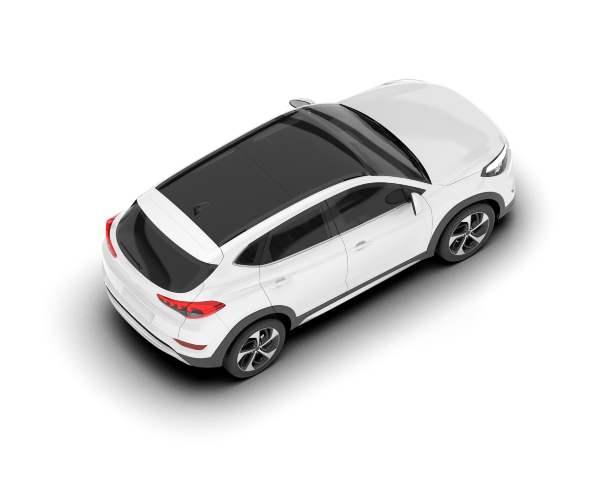 White SUV on transparent background. 3d rendering - illustration png