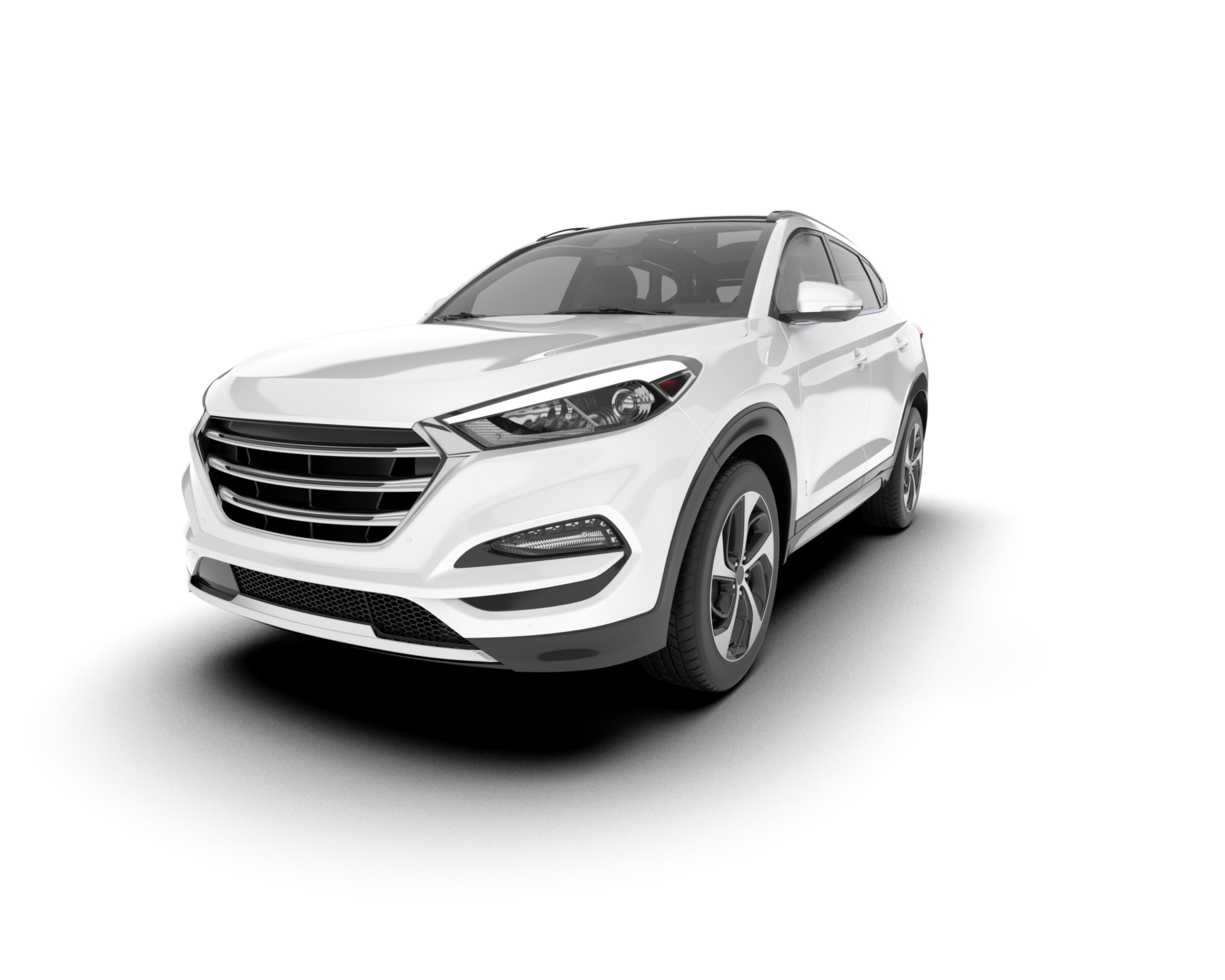 White SUV on transparent background. 3d rendering - illustration png