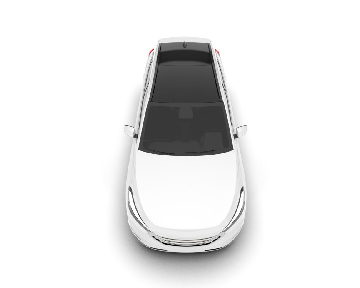 White SUV on transparent background. 3d rendering - illustration png