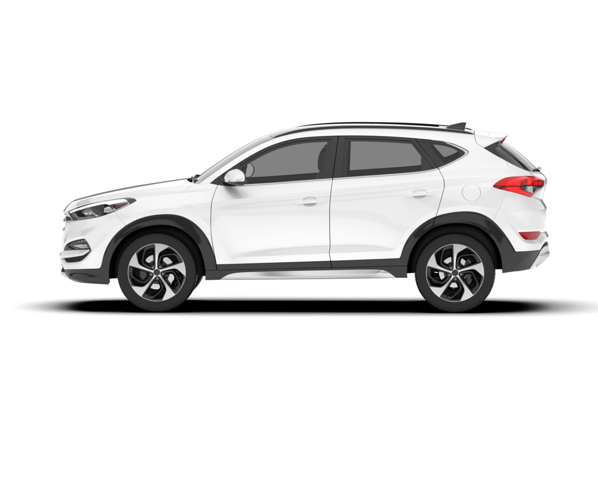 White SUV on transparent background. 3d rendering - illustration png
