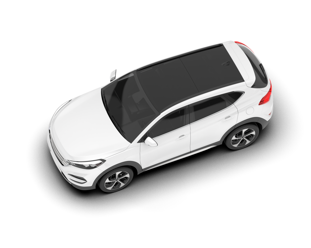 White SUV on transparent background. 3d rendering - illustration png