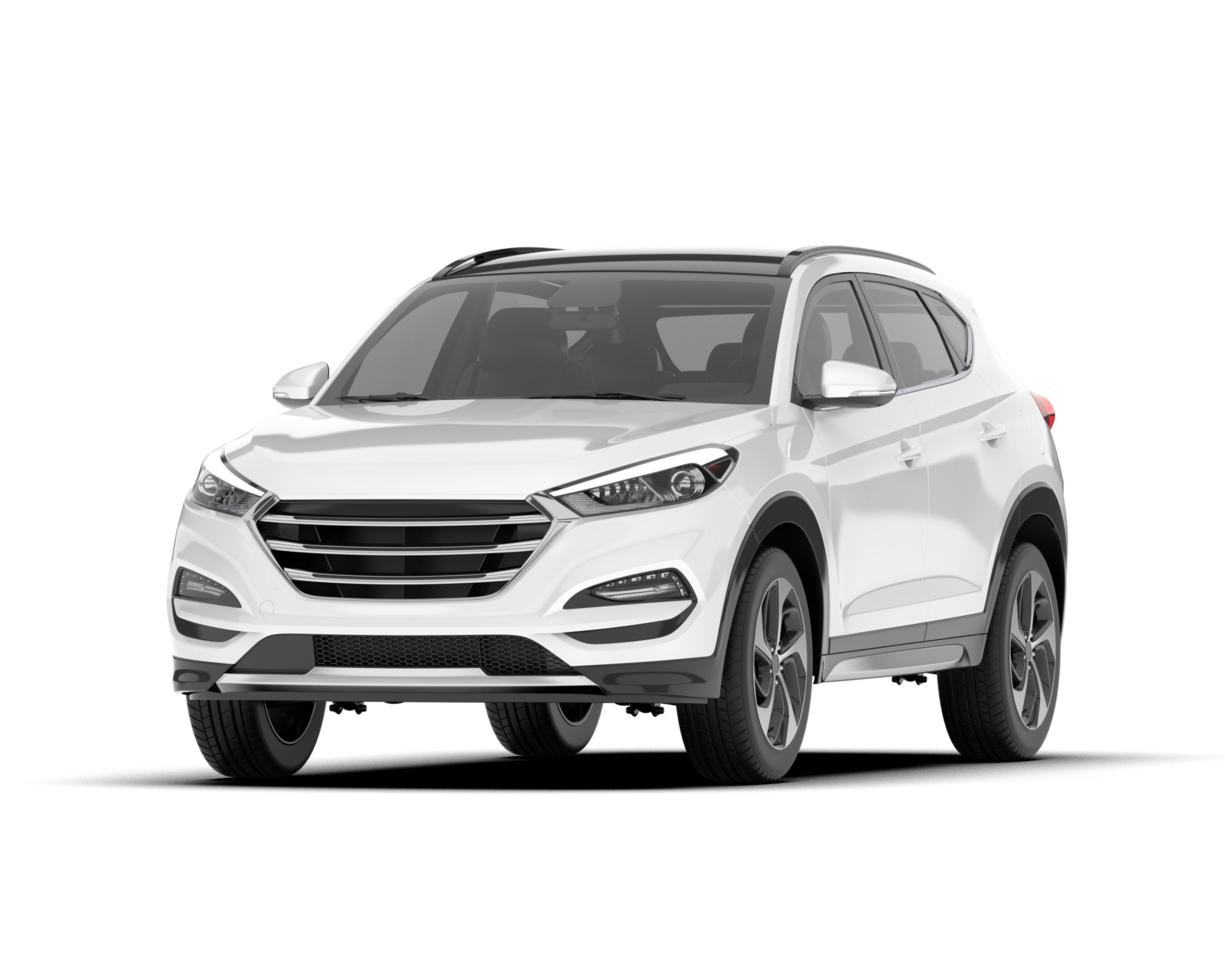 White SUV on transparent background. 3d rendering - illustration png