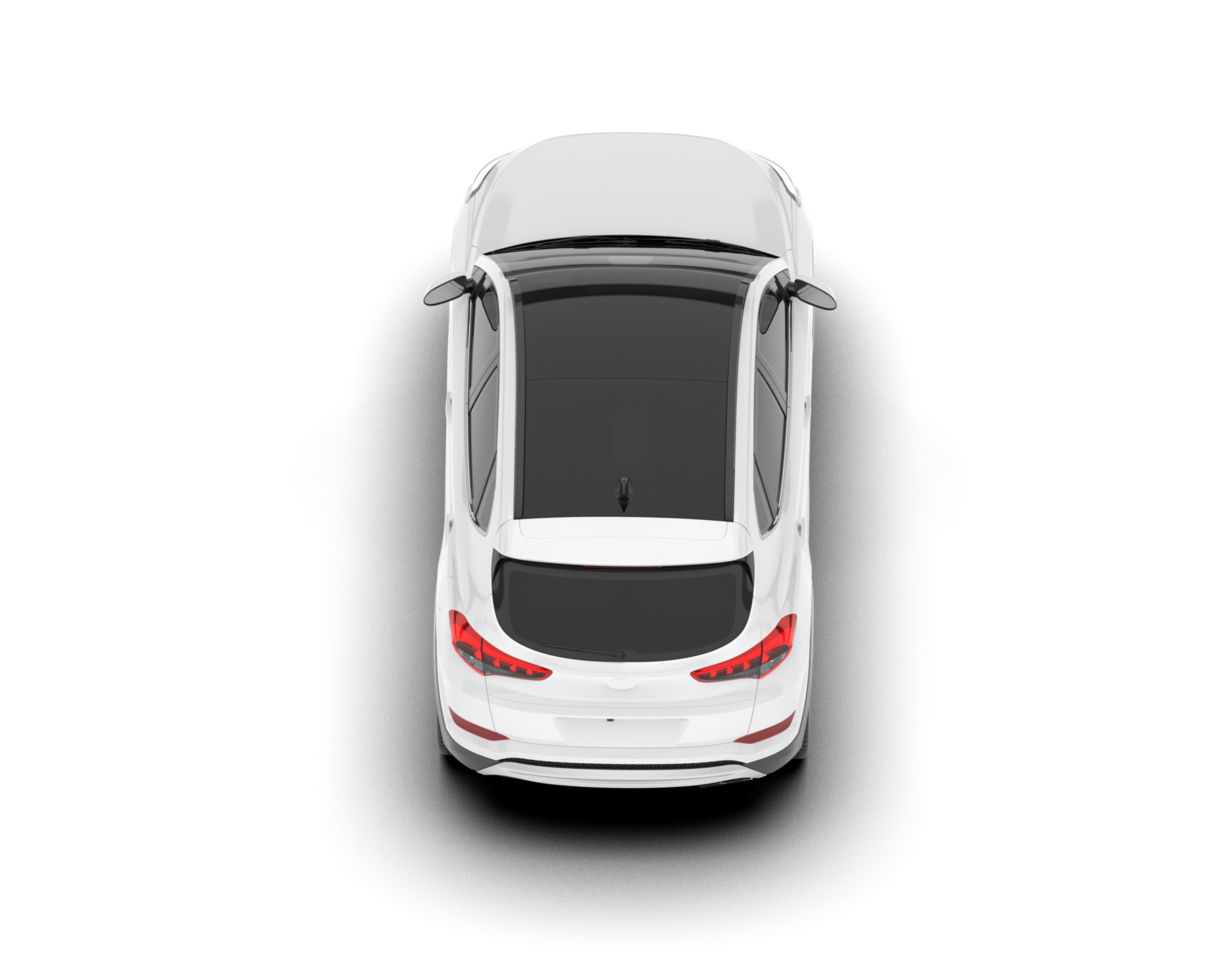 White SUV on transparent background. 3d rendering - illustration png