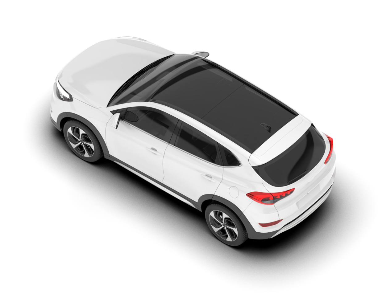 White SUV on transparent background. 3d rendering - illustration png