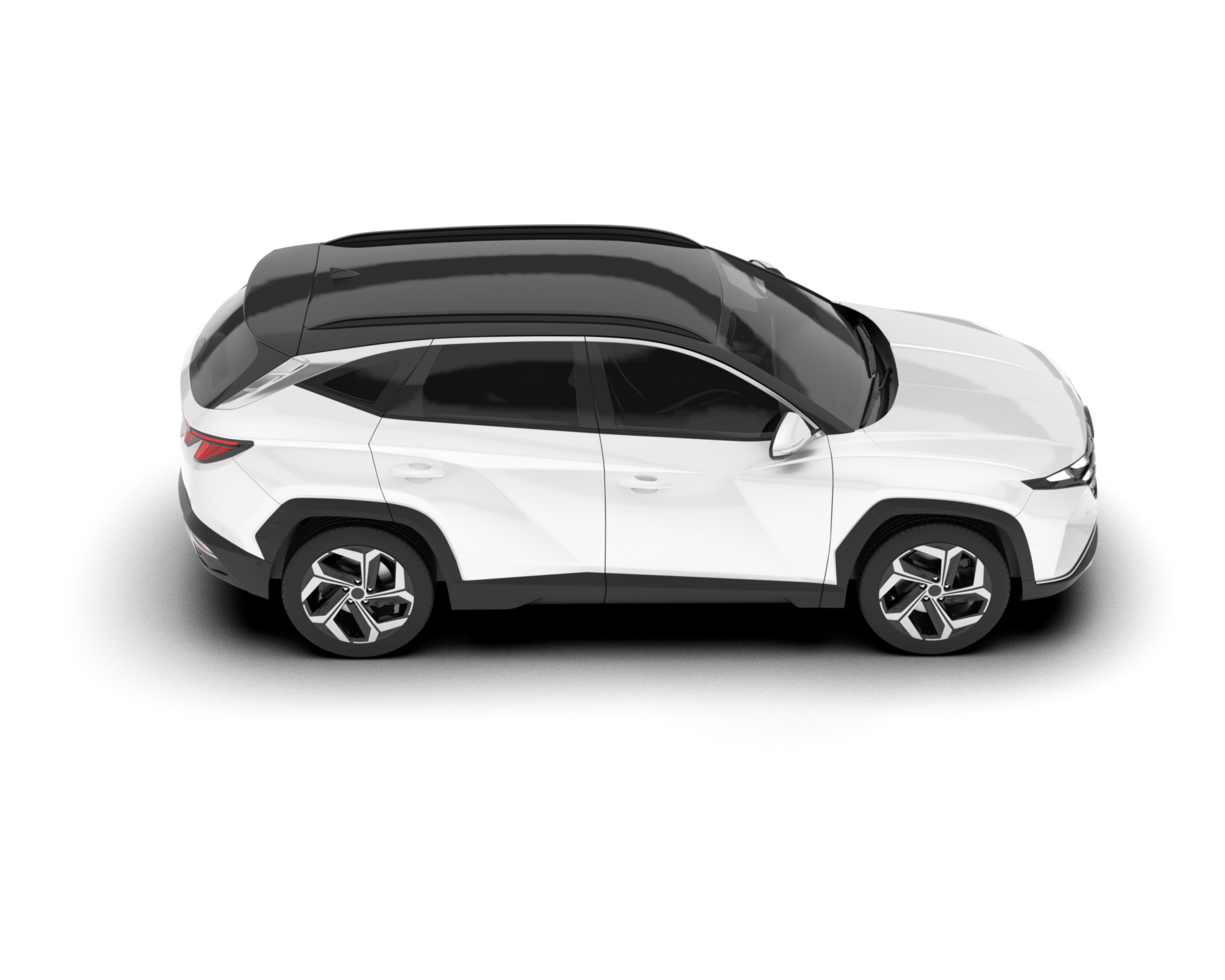White SUV on transparent background. 3d rendering - illustration png
