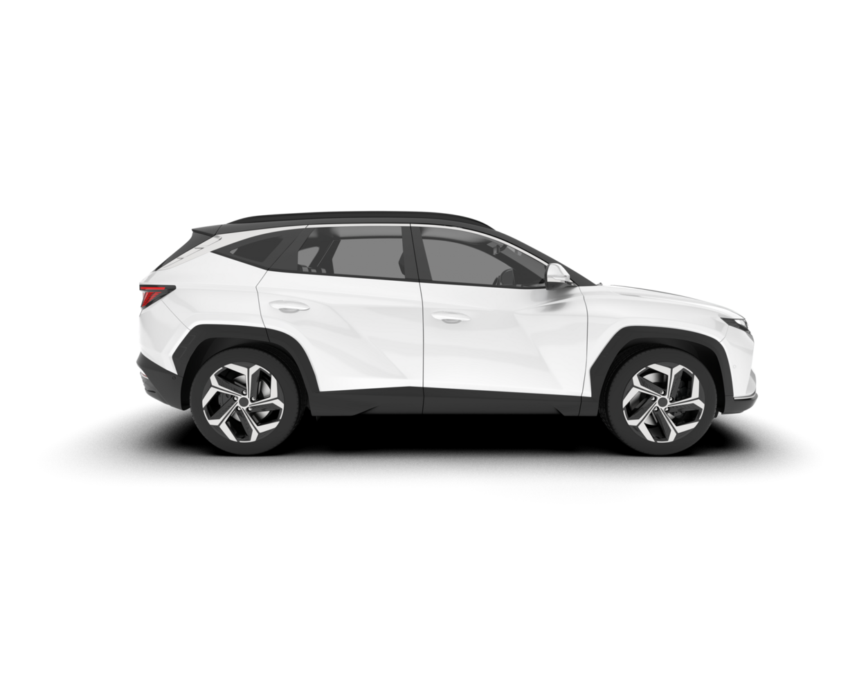 White SUV on transparent background. 3d rendering - illustration png