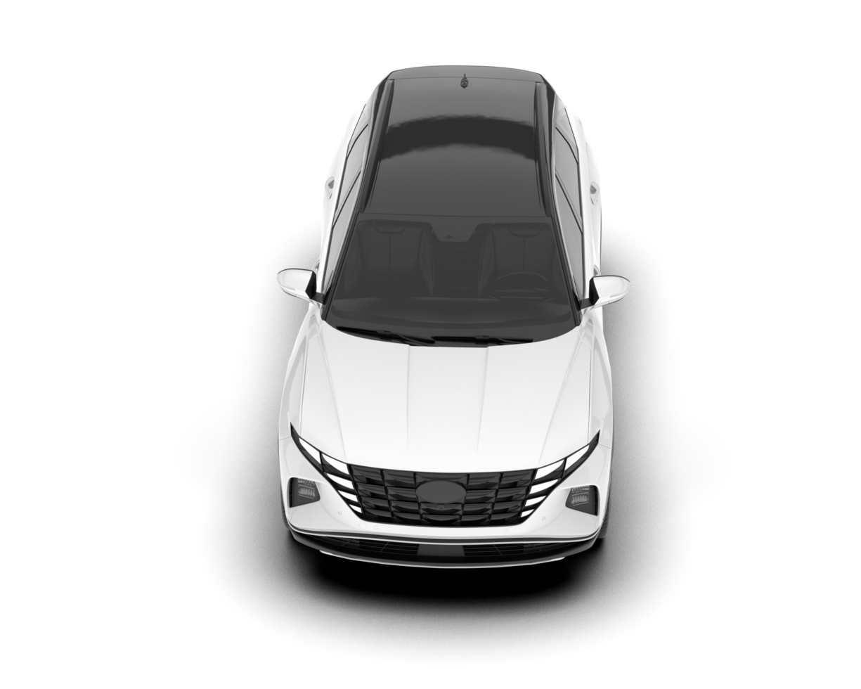 White SUV on transparent background. 3d rendering - illustration png