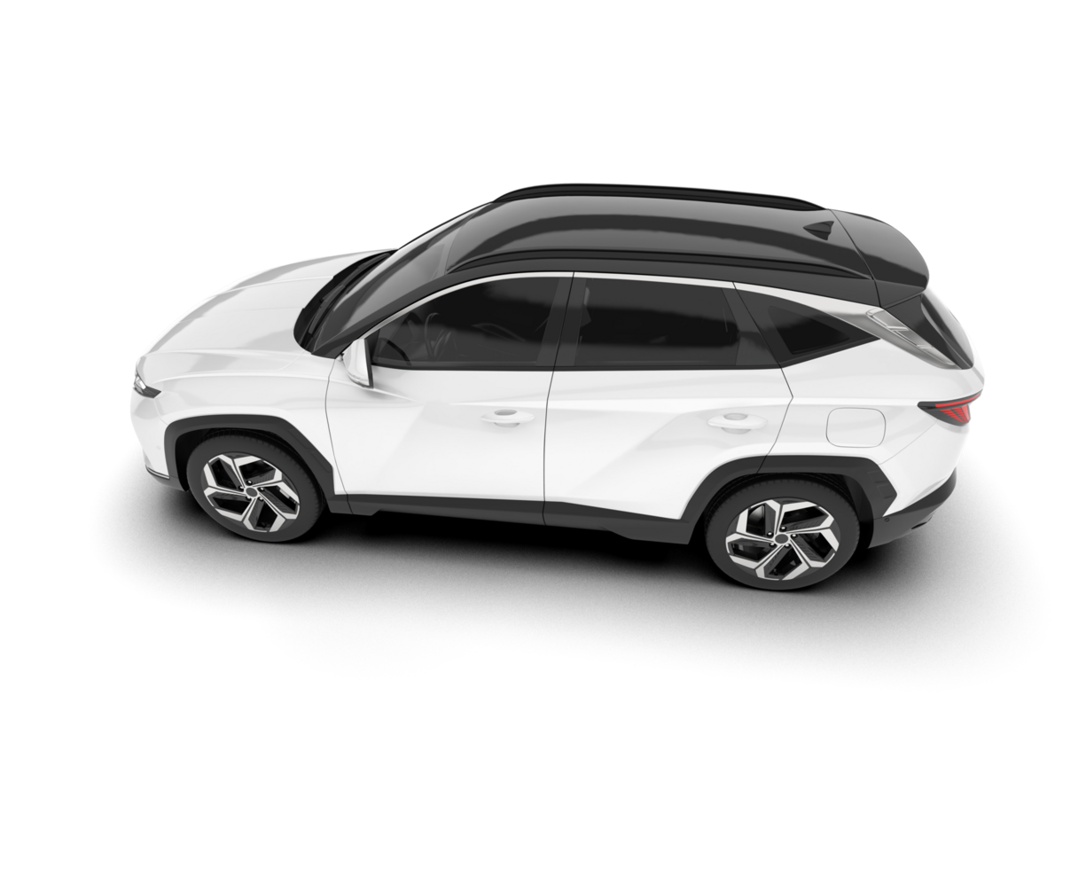 White SUV on transparent background. 3d rendering - illustration png