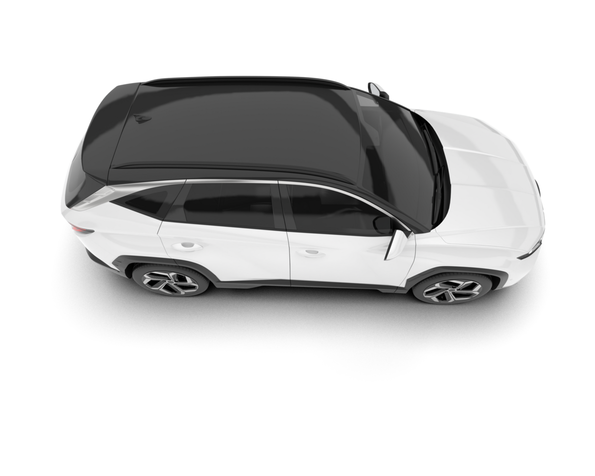 White SUV on transparent background. 3d rendering - illustration png