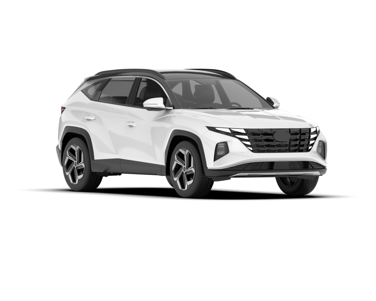 White SUV on transparent background. 3d rendering - illustration png