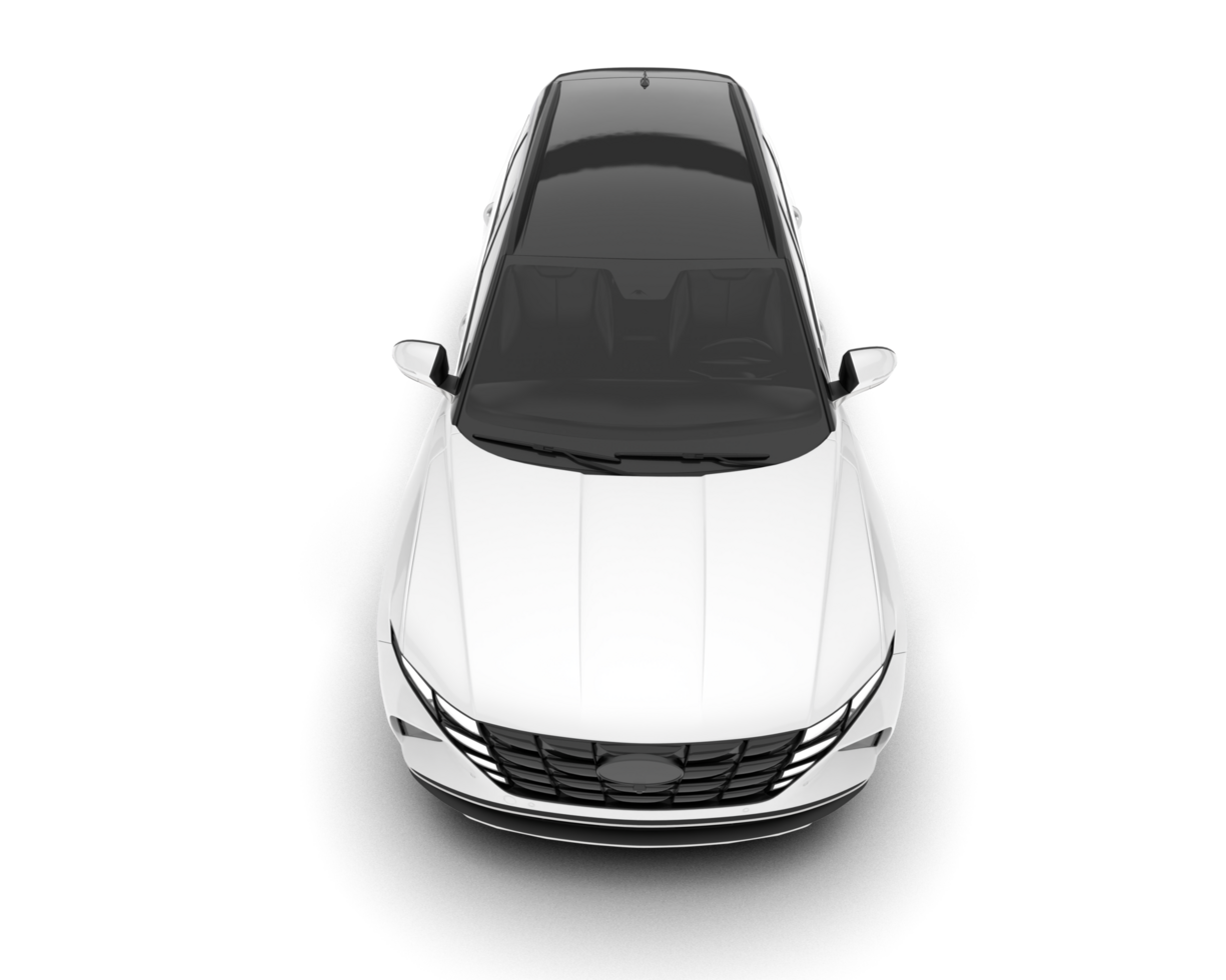 White SUV on transparent background. 3d rendering - illustration png