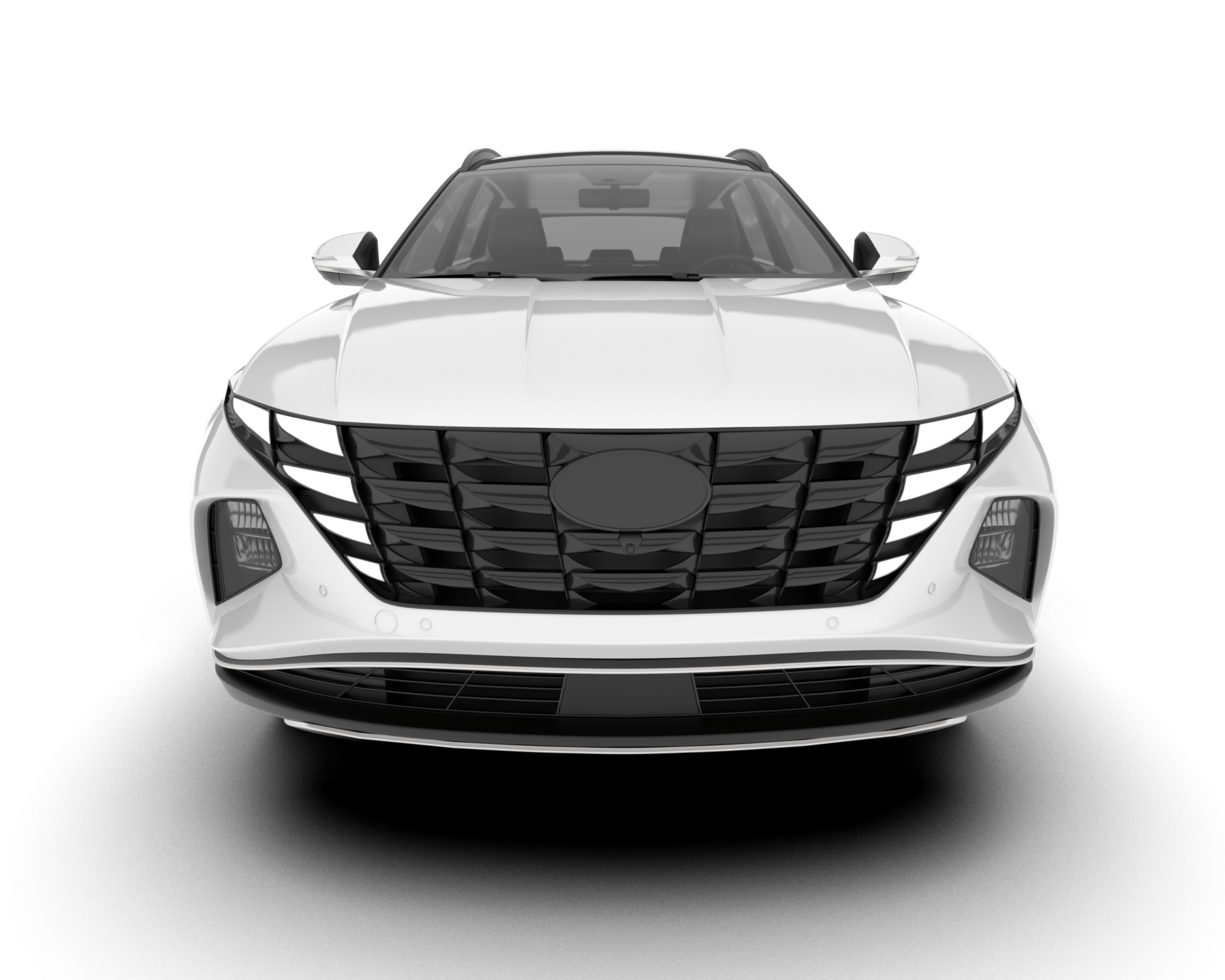 White SUV on transparent background. 3d rendering - illustration png