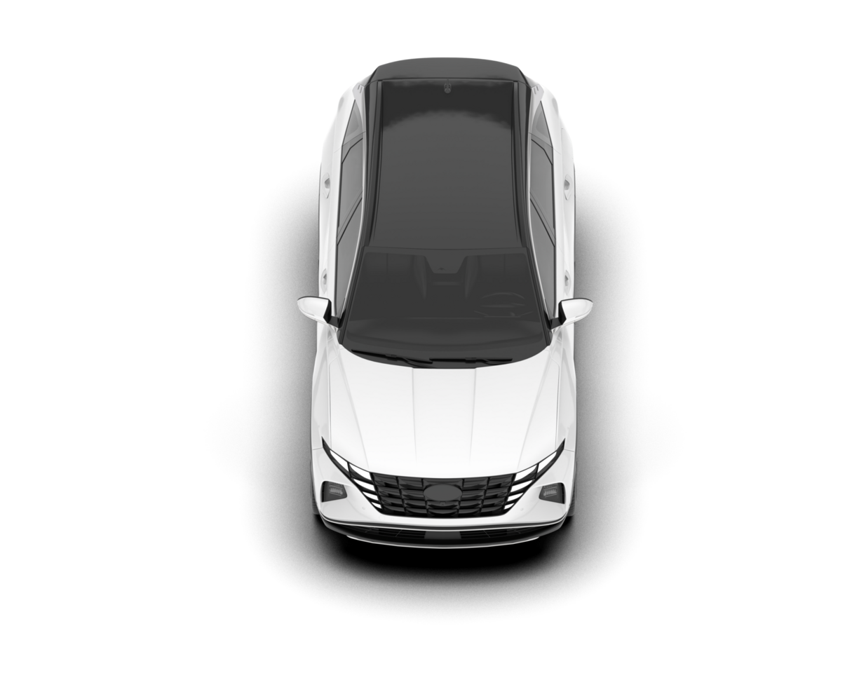 White SUV on transparent background. 3d rendering - illustration png