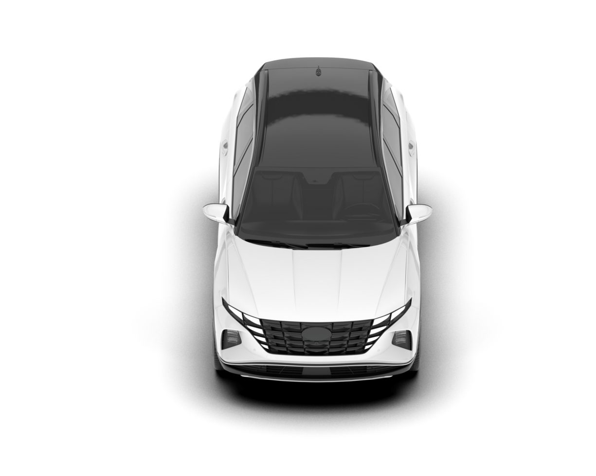 White SUV on transparent background. 3d rendering - illustration png