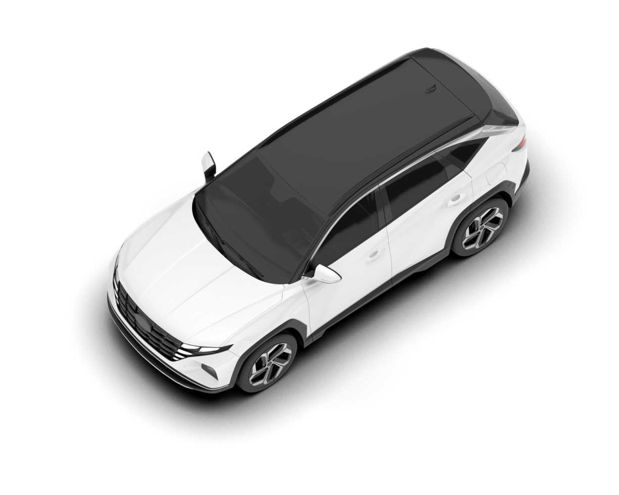 White SUV on transparent background. 3d rendering - illustration png