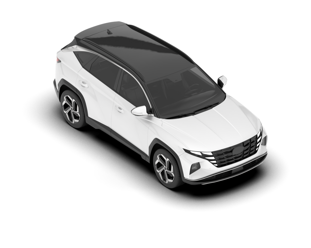 White SUV on transparent background. 3d rendering - illustration png